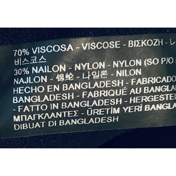 Zara Knit Cardigan Sweater Womens Medium Navy Blue Open Front 3/4 Sleeve Classic - Picture 5 of 7